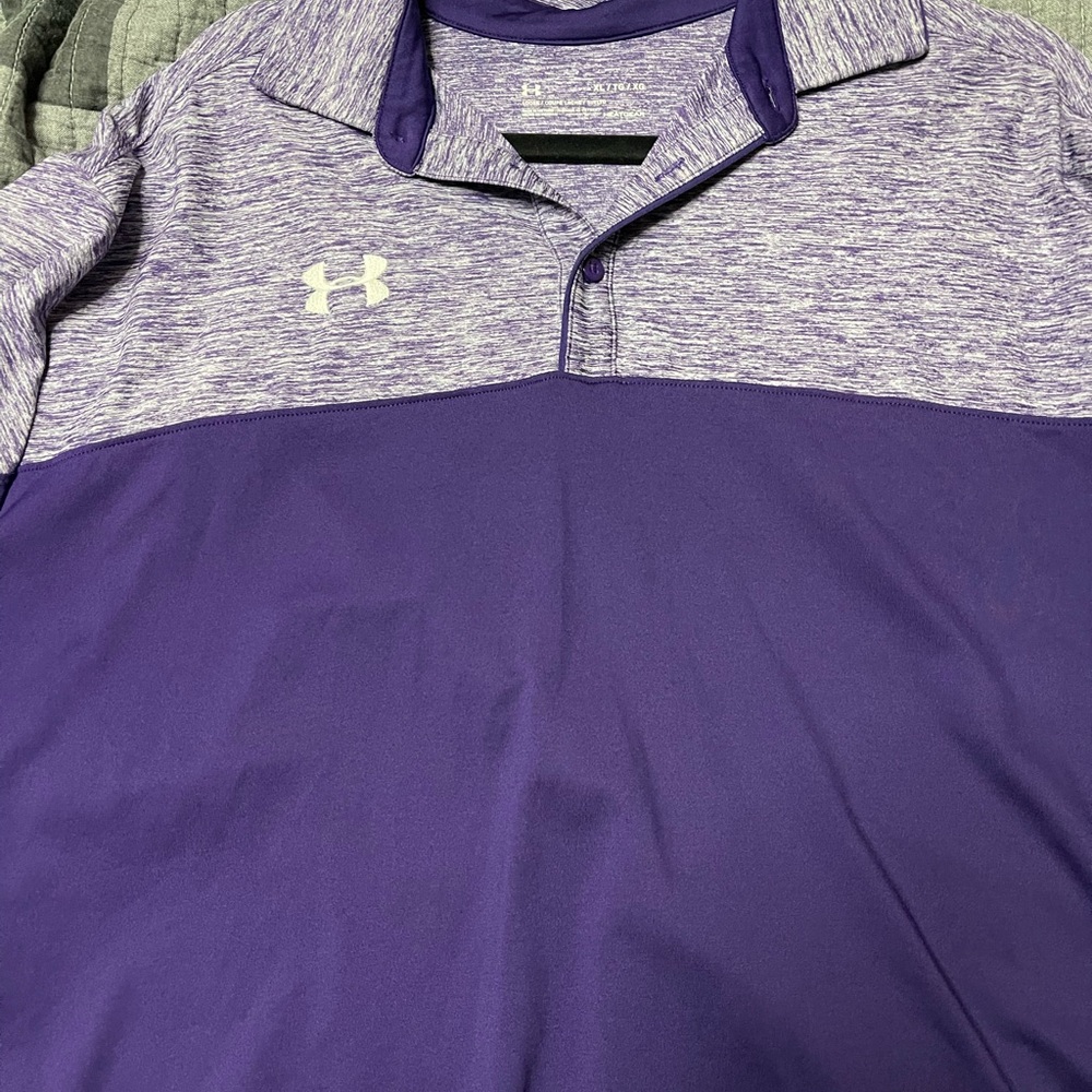 Under Armour Men's Two-Tone Purple Polo